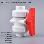 Expandable Garden Hose Repair Kit 15PCS White Hose Connector with Double Union Ball Control Red Valve, Garden Watering Irrigation System Water Pipe Fittings(Inner Dia 40mm) - Image 2