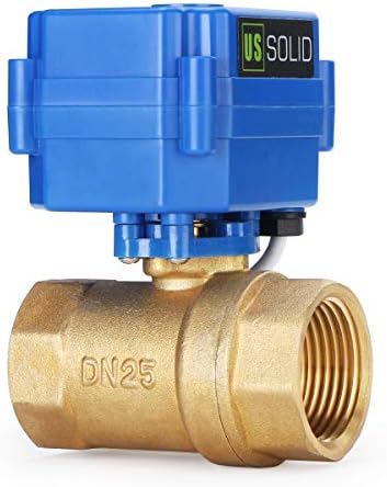 U.S. Solid 1" Motorized Ball Valve - 9-24V DC Brass Electric Valve, Normally Closed (N.C.), Standard Port, 5-WIRE Control with Open/Closed Signal Output - Image 4