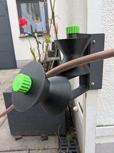Wall-Mounted Garden Hose Guide for Corner and Flat Wall, PETG, UV-Resistant, Protects Hose from Damage,Black (Corner walls) - Image 2