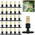 Copper Adjustable Spray 50/100PCS Adjustable Brass Spray Nozzles with 1/4” Tee Joint for Garden Greenhouse Lawn 4/7mm Hose Misting Watering Sprinkler(50PCS) by Unknown