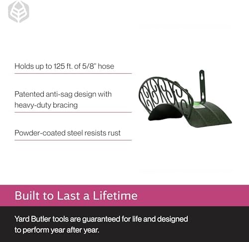 Yard Butler Heavy Duty Wall-Mounted Hose Hanger - Spiral Design, Green - Image 4