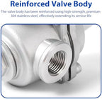 Water Pressure Regulator valve with Gauge, 1" NPT Adjustable RV Water Pressure Regulator, 304 Stainless Steel Water Pressure Reducing Valve for Garden, Home, Industrial Use - Image 6