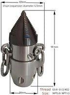 3/8 1/2 40-100L 360° Rotating Pagoda Nozzle 300bar for Sewer - Image 4