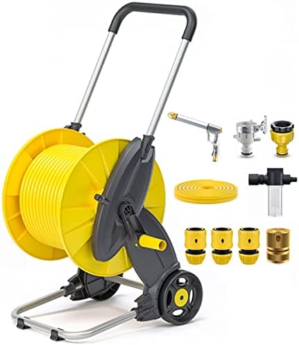 Portable Garden Hose Reel With Hose Nozzle And 15/20/25/30/40M Hose, Free Standing Or Wall Mounted Water Hose Reel Mobile Cart For Garden Watering And Car Washing(Size:40M,Color:D) by Unknown