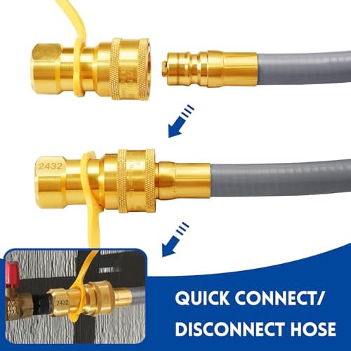 GasSaf 8 FT 1/2" ID Natural Gas Hose with Quick Connect Fitting - Image 3