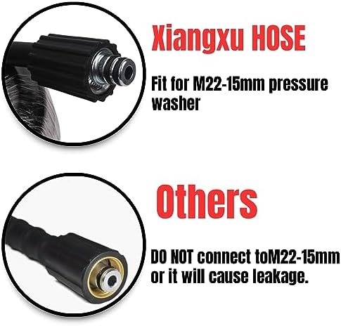 100FT 5800 PSI Pressure Washer Hose Jetter Nozzles Kit 1/8”NPT Sewer Drain Rotating Quick Connect Nozzle Button Nose With M22-14/15mm Double Rod Thread Brass Replacement - Image 5