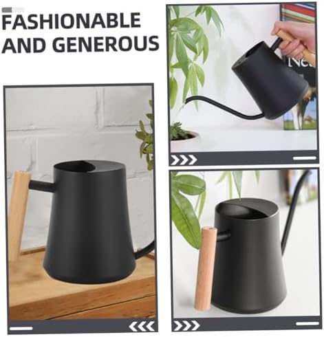 Retro Stainless Steel Long Spout Watering Can with Wooden Handle - Image 3