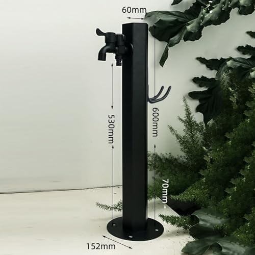 304 Stainless Steel Cylindrical Vertical Garden Water Column with Hose Stand ,Outdoor Anti-Freeze Faucet Column Watering Fountain Irrigation Post,Yard Water Dispenser Hydrant Floor Mount Water Tap - Image 2
