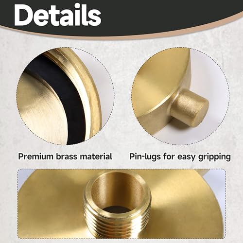 2-1/2""NH NST Female x 3/4"" NPT Male Fire Hydrant Adapter, Fire Hydrant Hose Adapter Brass Fire Equipment for Fire Hose or Hydrant with Pin Lugs, 2PCS, Gold - Image 5