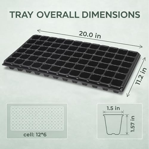 Gardzen 10 Pack 72 Cell Seed Starter Trays - Image 2