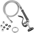 MSTJRY Spray Valve with 45" Pre Rinse Hose, Commercial Sink Sprayer Hose Pre Rinse Sprayer with Flexible Stainless Steel Hose Assembly for Commercial Kitchen Faucets, Polished Chrome(Black,3 Adapters) by MSTJRY