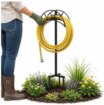 Outdoor Garden Hose Rack, In-Ground Hose Holder Stand by Unknown