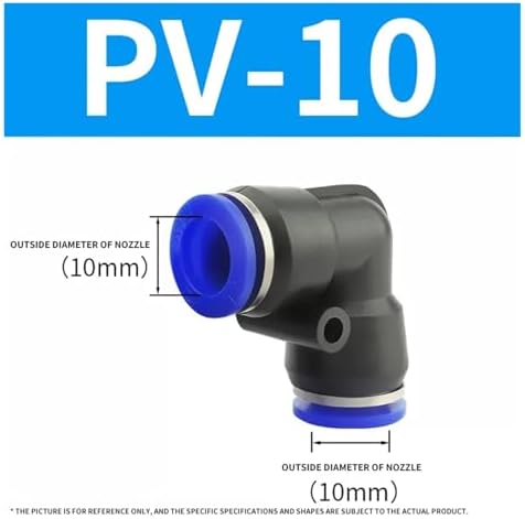 100Pcs Pneumatic fitting PV pipe gas connectors direct thrust 4 to 12mm plastic hose quick couplings(PV-10) - Image 2