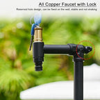 Floor Mounted Faucet Outdoor Water Pipe Vertical Fountain Irrigation Column,Freestanding Antifreeze Garden Water Column - 80cm/31in Cylindrical Design with Lock Faucet, Elegant Gold Finish f - Image 4