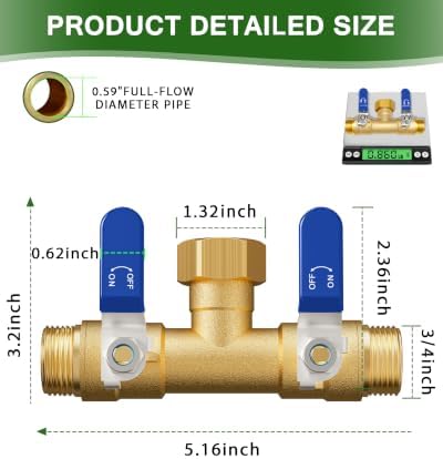 Hose Splitter 2 Way, Heavy Duty Brass Garden Hose Splitter - Image 2