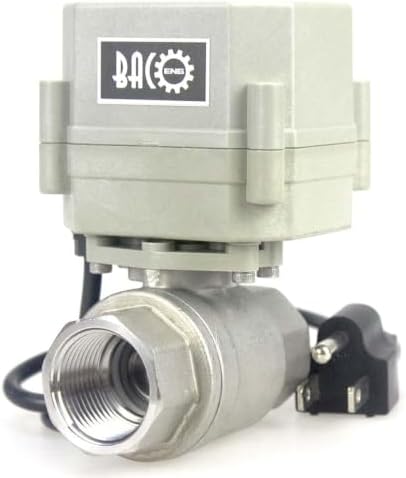 BACOENG Motorized Ball Valve, 3/4" DN20 Electrical Ball Valve, 2 Way 110VAC Stainless Steel Electric Water Valve by BACOENG