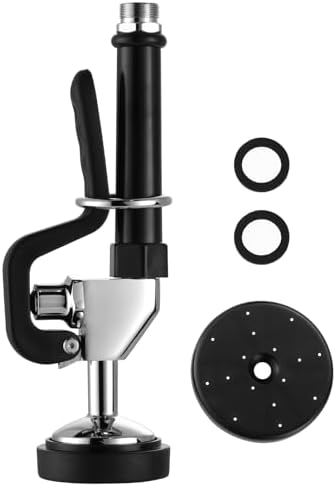 Commercial Sink Sprayer Head: 7/8"-20UNEF Black Pre Rinse Sprayer - 3.85 GPM High Pressure Pull Down Spray Head - Handheld Dish Sprayer Nozzle for Commercial Kitchen Faucet (Chrome Finished) by IVIGA
