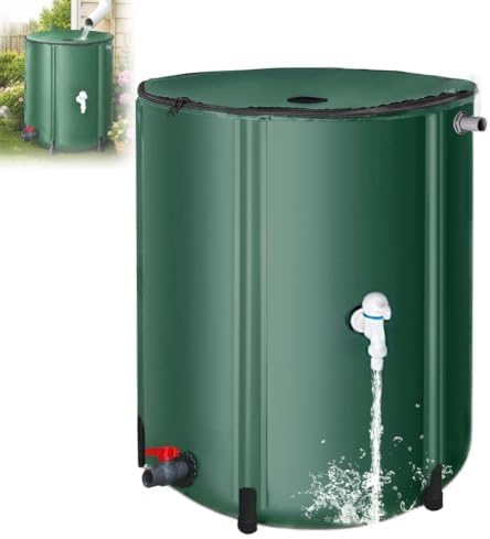 Collapsible Rainwater Barrel Water Tank, Reinforced Water Collection Barrel by Unknown