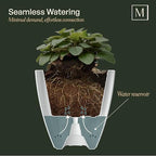 Mayne Sedona 18in Self-Watering Round Planter, Black - Image 3