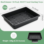 RooTrimmer 10 Pack Seed Starter Trays - Heavy Duty Plastic Flats, Fits 54 Cell Plug Tray, Seedling Tray for Carrying and Holding Plant Nursery Pot,Seed Germination & Plant Propagation (TD377) - Image 2