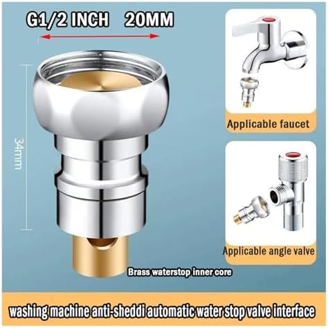 Copper Auto Stop Washing Machine Valve - Image 2