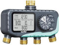 RAINPOINT Sprinkler Timer, 4 Outlets Hose Timer with Brass Inlet with Rain Delay/Manual/Automatic Controller System, Programmable Digital for Lawn Yard (Baby Blue, 4 outlets) by RainPoint