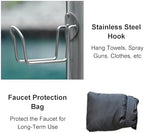 Outdoor Stainless Steel Standing Water Column, Freestanding Garden Hose Holder with Faucet for Garden Irrigation and Washing(50x21cm/20x8in) - Image 6