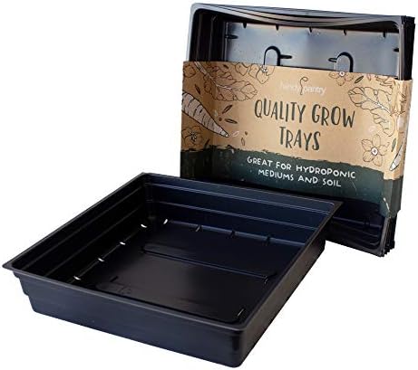 10" x 10" Garden Growing Trays with Drain Holes - 10-pack Recyclable Plastic Plant Trays for Wheatgrass Sprouting Tray, Microgreens Growing Trays, Hydroponic Trays, Nursery Flats, Greenhouse Supplies by HandyPantry