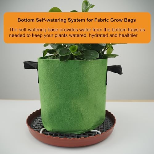 6 Pack 12.6 inch Self Watering Base for 1-5 Gallon Fabric Pot, Automatic Watering Tray System for Non-woven Grow Bag, Plastic Elevated Plant Flower Saucer Stand Growth Tent Greenhouse Indoor Outdoor - Image 5