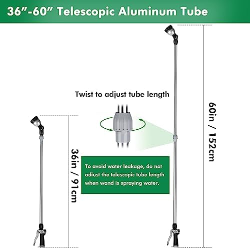RESTMO Long Telescopic Watering Wand for Garden Hose, 36”-60” Garden Wand - Image 2