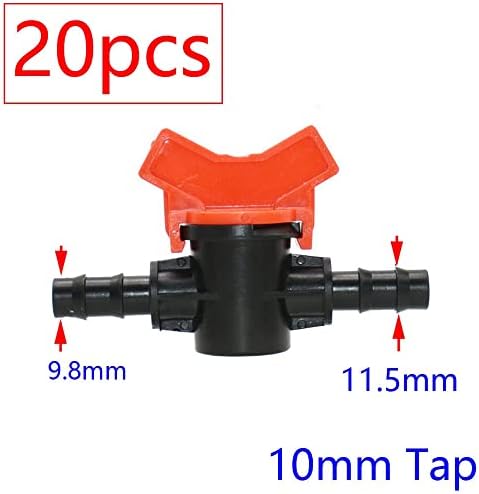 20pcs Drip Irrigation Mini Valve 4/7 3/8/10/12/16/20 /25mm Pipe Garden Tap 1/2 quot; 3/4 Male Thread Water Hose Barb Connector(E) - Image 2