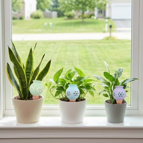 Kisangel 4pcs Terracotta Self-Watering Stakes for Potted Plants and Houseplants, Jar Shape Automatic Irrigation Spikes, Easy Maintenance and Prevent Root Rot, for Small Potted Plant - Image 5