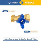 Outdoor Garden Spigot,1/4 Turn Sillcock Hose Bibb Faucet/Valve,3/4" Female NPT Inlet x 3/4" Male GHT Threaded Garden Hose Outlet/Connector(30Pack,Blue)(SILLCOCK042-30Pack) - Image 5
