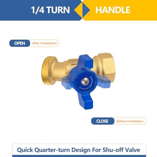 Outdoor Garden Spigot,1/4 Turn Sillcock Hose Bibb Faucet/Valve,3/4" Female NPT Inlet x 3/4" Male GHT Threaded Garden Hose Outlet/Connector(30Pack,Blue)(SILLCOCK042-30Pack) - Image 5