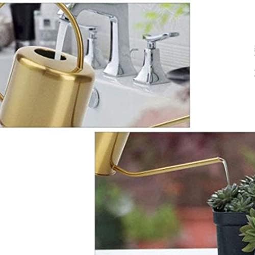SUNESA Watering Can Long Spout Watering Can 1000ml Stainless Steel Watering Pot Retro Gardening Tools for Home Office, Indoor Outdoor House Plant Watering Spout Water Can (Color : Gold) - Image 5