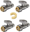 4Pcs EFIELD Straight Stop Valve,1/2"Push x3/8"Compression(PF-VALVE021-4) by EFIELDPEXTUBING