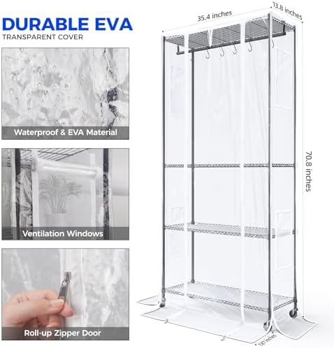 Barrina Indoor Greenhouse Tent, 36.2×14.6×78.7IN, EVA Plant Stand Cover - Image 2