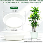 TITE 3 Pack Plant Saucer Heavy Duty Sturdy Drip Trays for Indoor and Outdoor (16 Inch, White) - Image 2