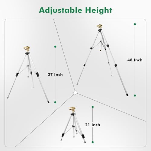 RESTMO Tripod Sprinkler 48” Large Full Metal Impact Sprinklers for Yard - Image 2