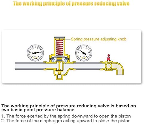 Brass Water Pressure Reducing Valve, Adjustable Pressure Regulator, Brass Pressure Regulator, DN20 G3/4 inch with Meter, 1/2 Inch Thread for Home, Garden, and Plumbing Systems - Image 3