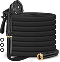 Itsonestep Garden Hose 100ft, Non-Expanding Water Hose Lightweight, Flexible Garden Hose with 10 Function Nozzle, Kink-Free, Sturdy, High-Pressure, Abrasion Resistant Hoses for Yard, Garden (Black) by Itsonestep