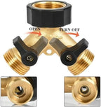 Garden Hose Splitter Hose Splitter Multi-Tap Connector 2 Way Garden Water Adaptor Y-Way Distributor Faucet Independent(Brass 2pcs) - Image 5