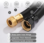 Garden Hose 5/8"x 150ft Brass Rubber Heavy Duty Water Hose 600 PSI Black - Image 4
