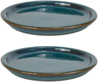 W&W Ceramic Plant Saucer - Plant Trays for Indoor Pots (Teal, 13 inches, 2 Packs) - Image 2
