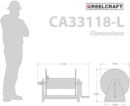 Reelcraft CA33118-L - 3/4" x 175 ft. 1000 psi, Hand Crank Hose Reel - Image 2