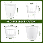 Self-Watering Pots for Indoor Plants, 12-Pack 5'' Self Watering Planter with Drainage Holes, Small African Violet Pots with Water Indicator, Clear Wick Pot, White - Image 4