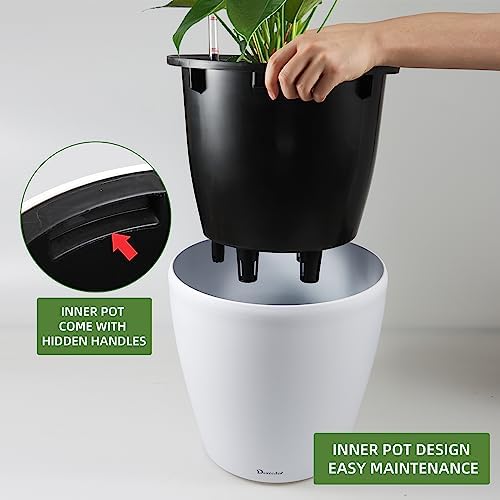 Dexceder 13x12 Self Watering Planter with Wheels (White Matte) - Image 4