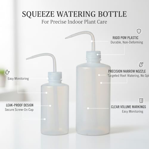 Squeeze Watering Bottle with Narrow Nozzle, POM Plastic for Precise Indoor Plant Care, White (1 PC) - Image 5