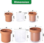 Phoenix Vine 4 Inch 6 Inch Self Watering Planter Pots, Terracotta Clay Pots with Glass Reservoir for Indoor Plants, Herbs, Flowers, 52-A-G-46 - Image 3