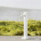 304 Stainless Steel Vertical Square Garden Hose Holder with Double Faucet, Antifreeze Design for Patio & Backyard – Durable, Freestanding, White Color, Low-Cut by Unknown